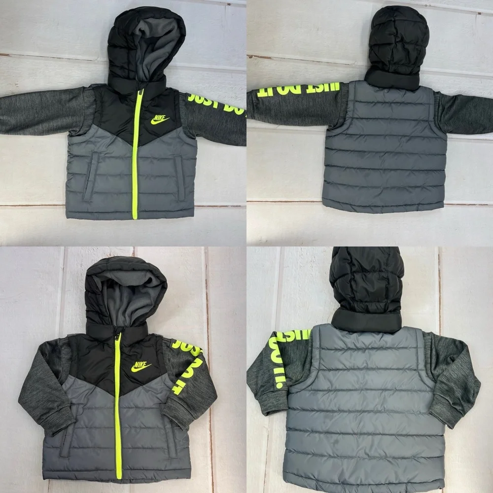 Nike Little Boys' 2Fer Full Zip Puffer Jacket SIZE 2T‎